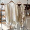 Colorful Ethnic Style Tassel Shawl Thin Beach Scarf Vintage Sunscreen Crochet Cardigan  Outdoor