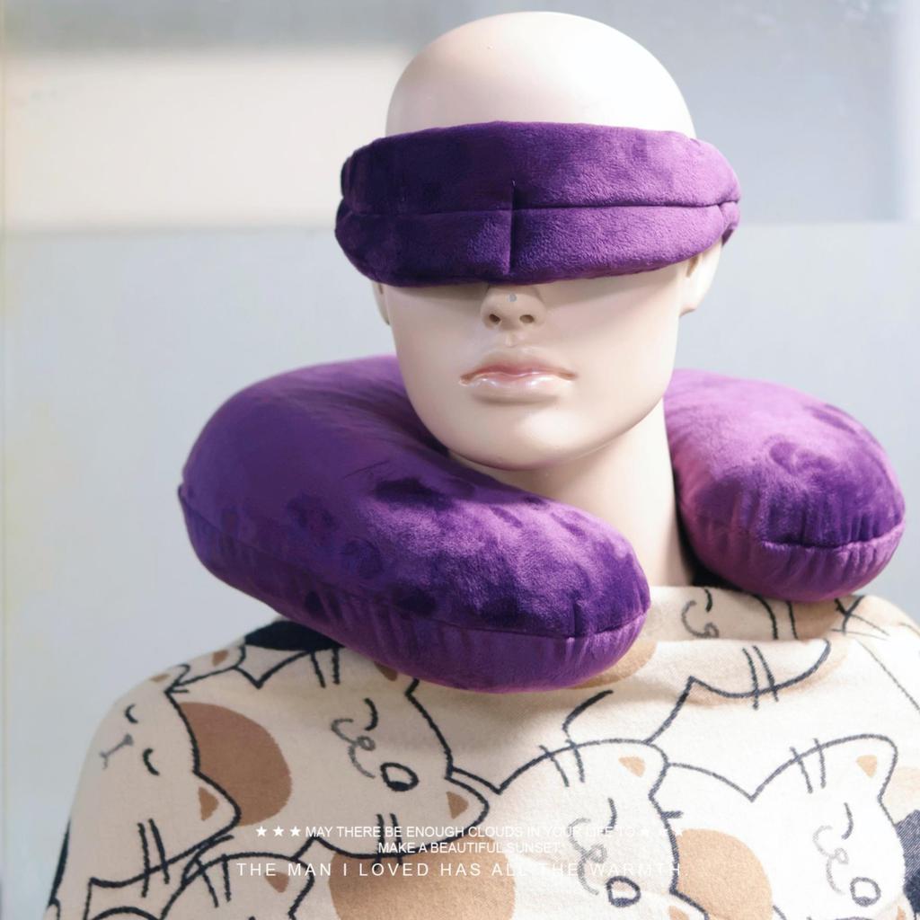 Ergonomic Lumbar Cushion + Memory Foam Neck Pillow & Eye Mask Set – Office Comfort Essentials (3-in-1)