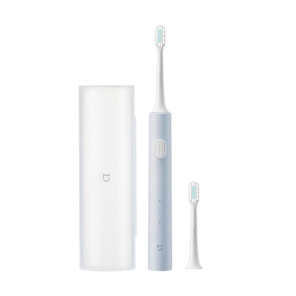 MIJIA T200/T200C Schall-Elektrische Zahnbürste, 2 Modi, 2 Bürstenköpfe, Aufhellende Zahnbürste, USB-C 25 Tage Akkulaufzeit, IPX7 Wasserdicht