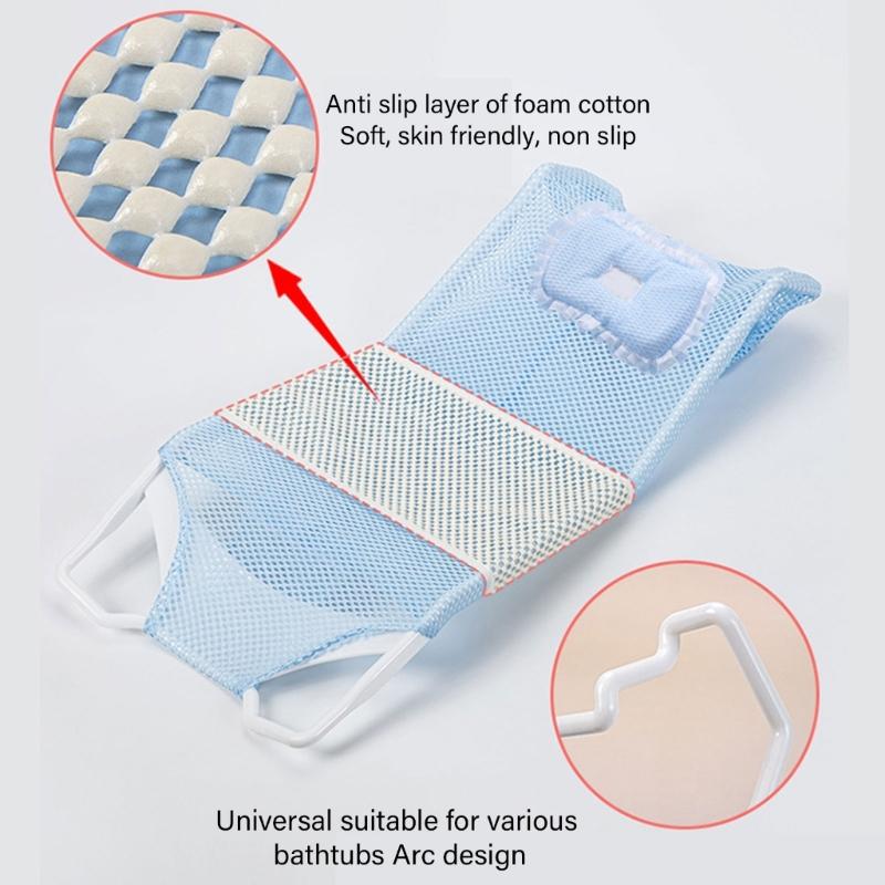 Comfortabele Douchebadkuip Ondersteuning Baby Veiligheid Badmat Baby Bad Ondersteuning Net voor Peuters Pasgeborenen 0-6 Maanden