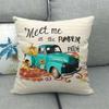 Autumn Thanksgiving Pumpkin Truck Digital Printing Short Plush Pillow Covers For Car Sofa Office Cushion Cover Home Goods