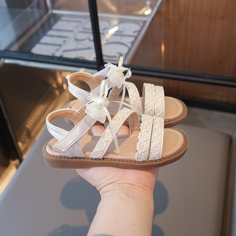 Girls’ Sandals, Summer New Arrival, Soft-Soled Children’s Princess Shoes, Korean Style Bowknot, Open-Toe Kids’ Beach Shoes