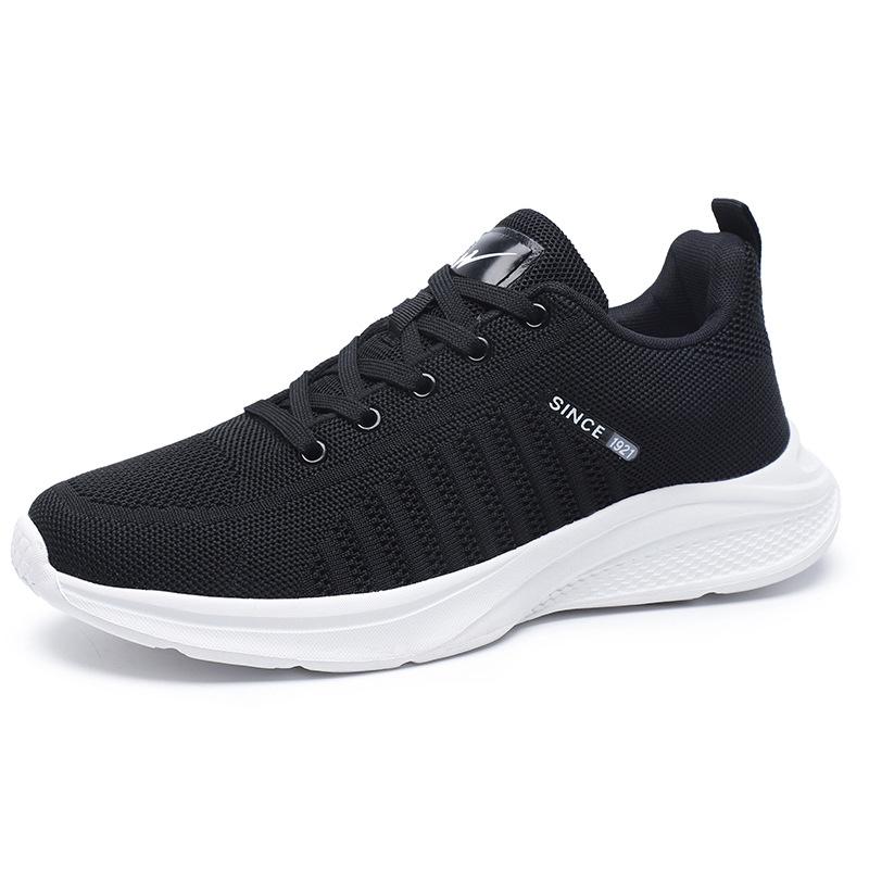 Men'S Shoes Fashion Sports Shoes Breathable Fly-Woven Lace-Up Running Shoes Korean Version Casual Low-Top Trendy Shoes