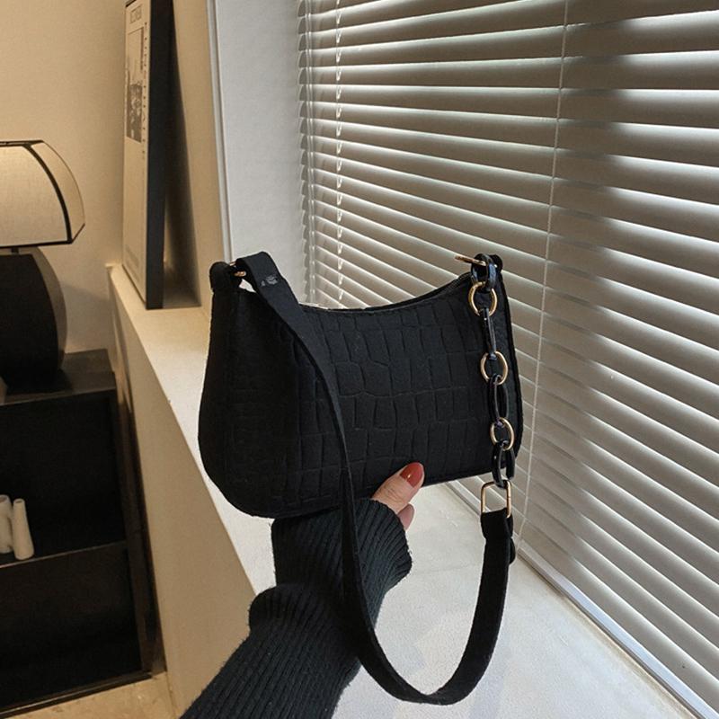 Lady Filz Achselhöhle Design Luxus Tote veröffentlicht Mode Damen Handtasche unter Crescent kleine quadratische Tasche