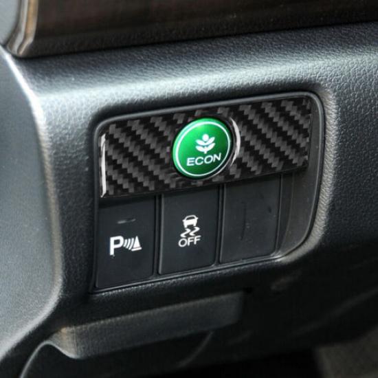 Carbon Fiber Interior ECON Button Panel Cover Trim For Honda Accord 2013-2017