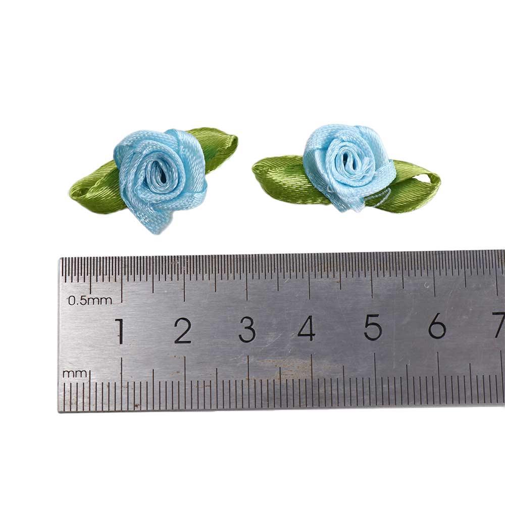 100pcs DIY Crafts Multicolor Small Ribbon Roses Artificial Rosettes Bow-Knot Decorations Fabric Flowers
