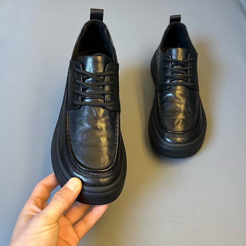 Men's Casual Genuine Leather Shoes - 2025 Autumn British Style, Fashion Trend, Plus Velvet, Soft Sole Business Shoes.