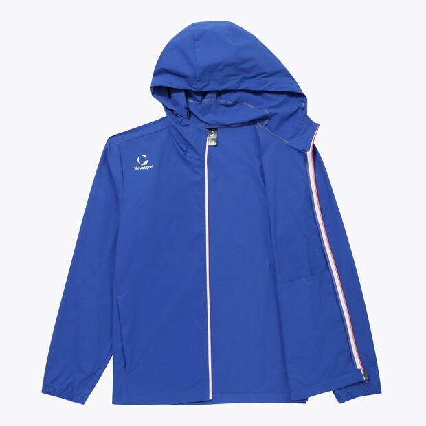 MUBEUSEUPOCHEUBAIDESANGTEU Wording Graphic Woven Hooded Windbreaker Jacket Blue Vs123Ewb11
