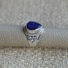 Teardrop Sapphire Ring, Boho 925 Sterling Silver, Handmade Ring
