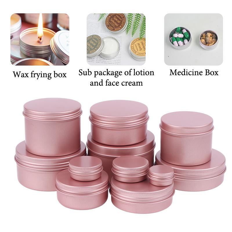 5-180Ml Cream Jar Tin Cosmetic Lip Balm Containers Nail Derocation Crafts Pot Refillable Bottle Screw Thread Empty Candles Box