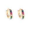 Colored Cubic Zirconia Hoop Earrings: Light Luxury Designer Jewelry for Women