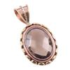 Pendentif cadeau bicolore en argent sterling 925 massif avec quartz fumé naturel, 3,8 cm, A5M01