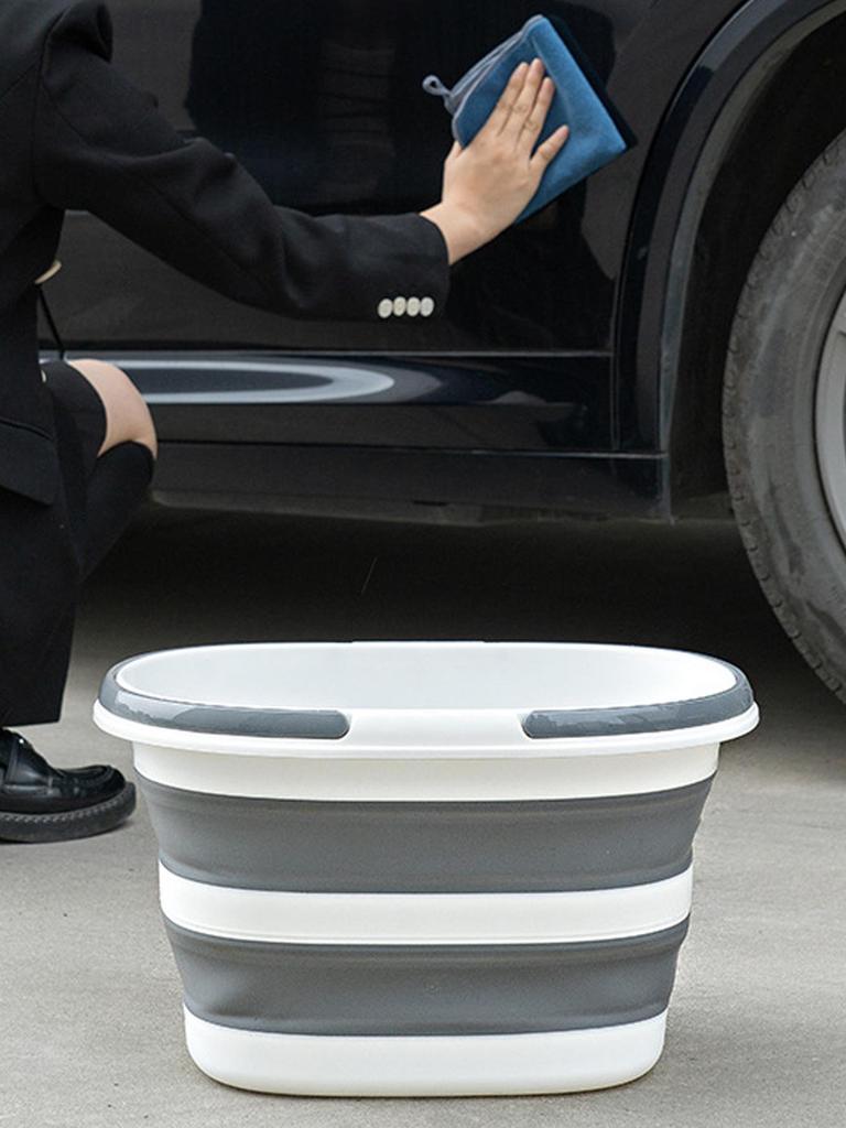 Foldable Household Car Wash and Laundry Bucket: Large Capacity, Thickened, Handheld, Portable, and Telescopic Design.
