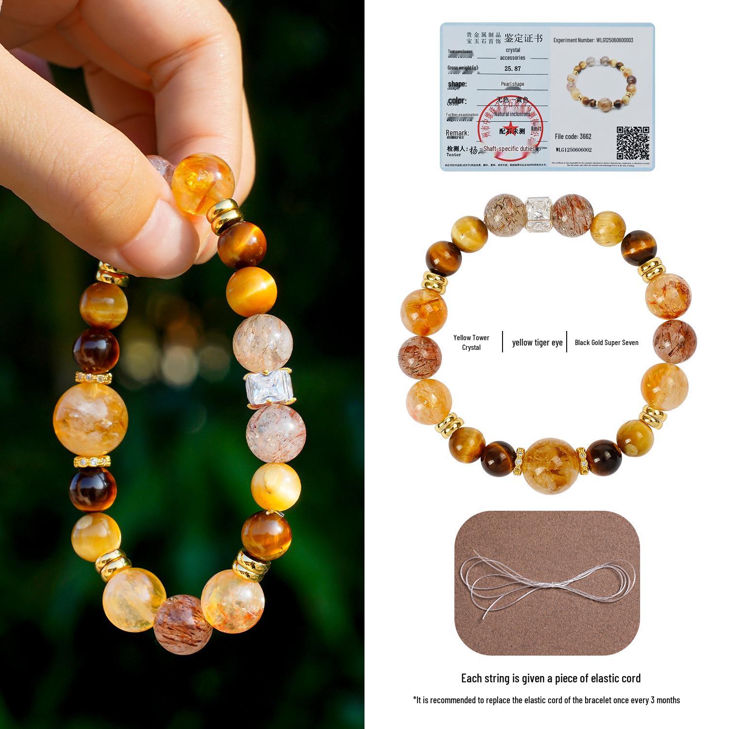 Женский браслет из цитрина «Золотой Повелитель» – Привлекает богатство, Бестселлер Xiaohongshu