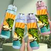 1PC Fishing Bass Fish Pattern 750ml Color Plastic Sports Water Bottle Leakproof Flip Straw Lid Suitable for Sports Office Home Use