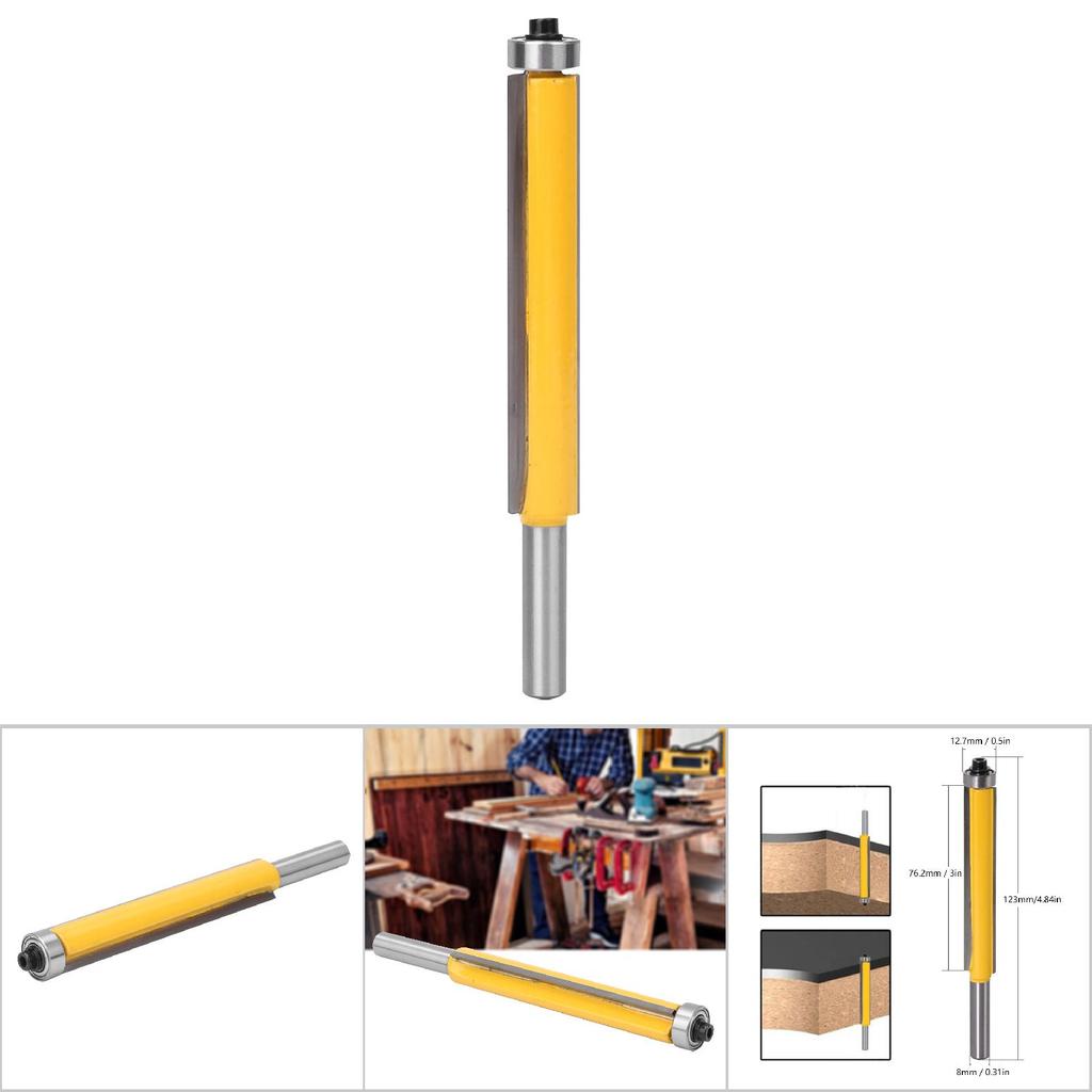 8mm Schaft Oberfräser Holzbearbeitung Fräser Mit Lager Bündigfräser zum Bündigfräsen(8*12.7*50.8mm )