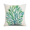 Watercolor Painting of Coral Marine Creatures Digital Printing Short Plush Pillow Covers for Car Sofa Office Cushion Cover