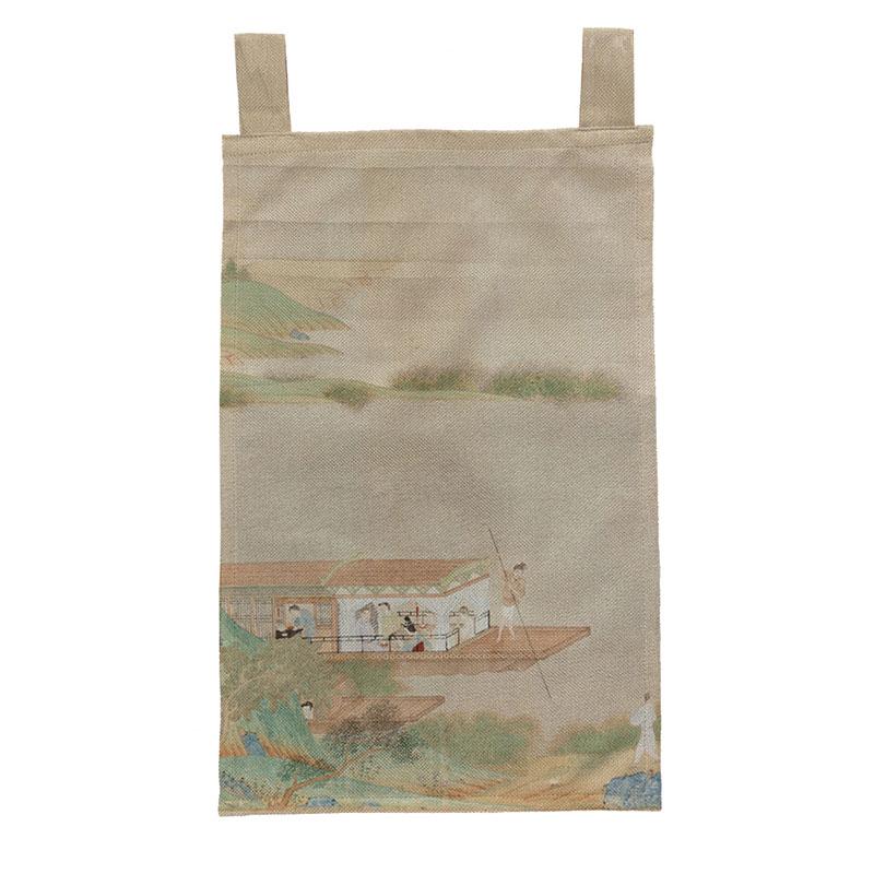 Chinese Ink Style Short Curtain Homestay Restaurant Signboard Teahouse Partition Kitchen Hanging Curtain Noren Decor Drapes