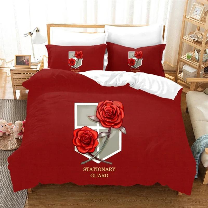 3D Printed Attack On Titan Duvet Cover Bedding Comforter sets Soft Quilt Cover and Pillowcases Single/Double/Queen/King