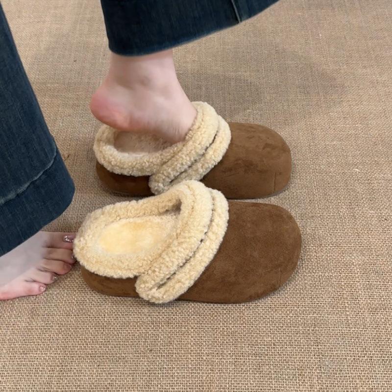 Tas met luipaardprint, halve pantoffels met tas voor dames, herfst en winter 2025, college-stijl, retrostijl, Mori-mode, veelzijdig, casual, Mao Mao-schoenen