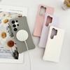 Luxury Water Ripple Liquid Silicone For MagSafe Wireless Charge Case For Samsung S25 S24 S23 Ultra Plus FE Soft Shockproof Cover