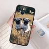 Cute Pug Dog Phone Case for Samsung Galaxy A11 A12 A13 A15 A52S A53 A55 A56 A70 A71 A72 A73 F06 F16 F56 A32 A33