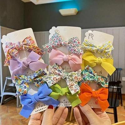 Headwear Hair Clip Set Women Hair Accessories Bow Knot Hair Clip for Children's Princess Baby Cute Super Immortal Fabric Floral