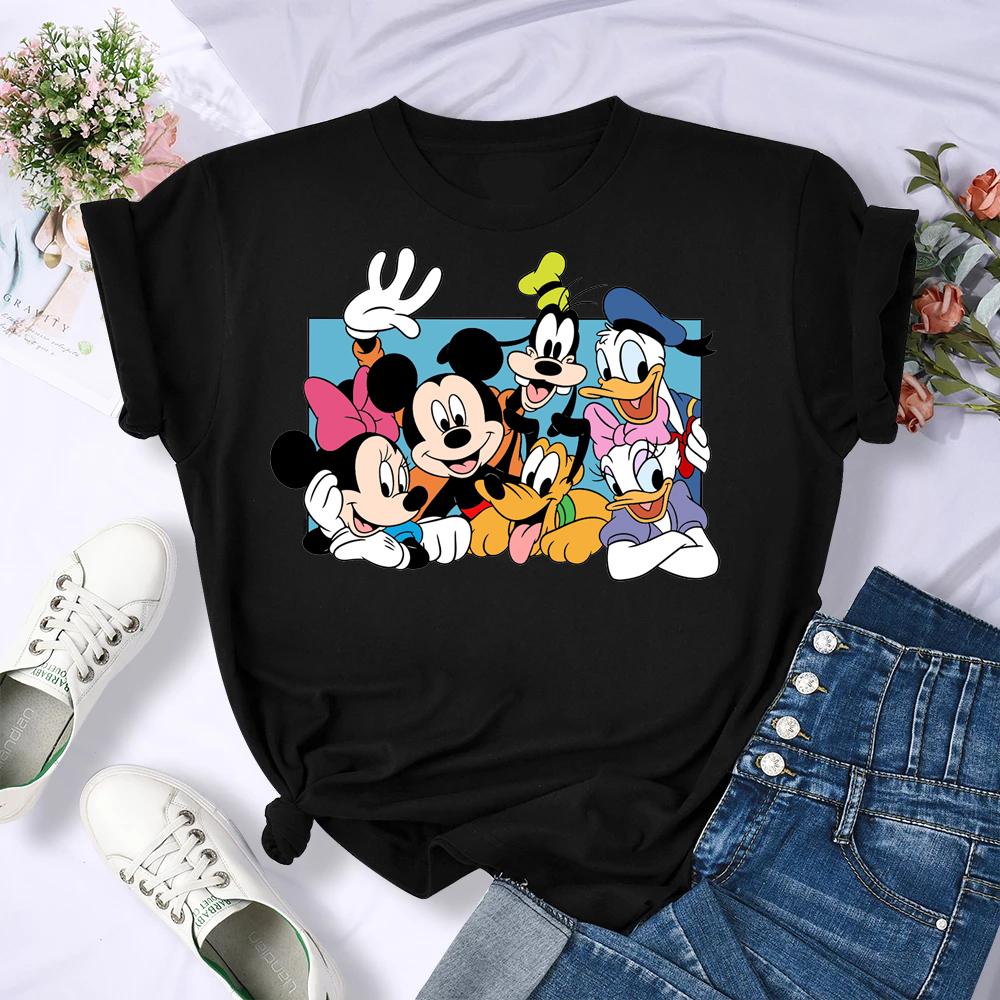 2025 New Popular Kawaii Disney T-shirt Cartoon Women Disney T-shirt Fun Top Fashion Women's T-shirt