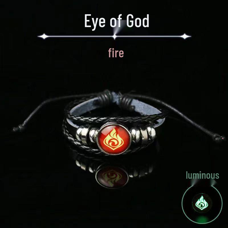 

Светящийся браслет «Глаз Бога» из черной кожи для мужчин и женщин