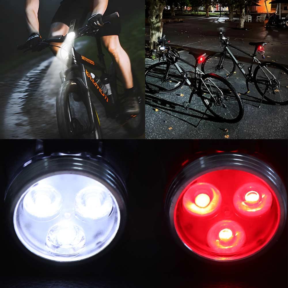 4 Light Mode Cycling Bike Taillight Front Headlight Bicycle Lamp  Riding Equipment