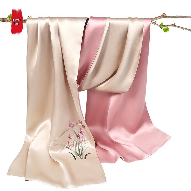 Zhenjinlou Double-Layer Suzhou Silk Embroidery Scarf & Shawl