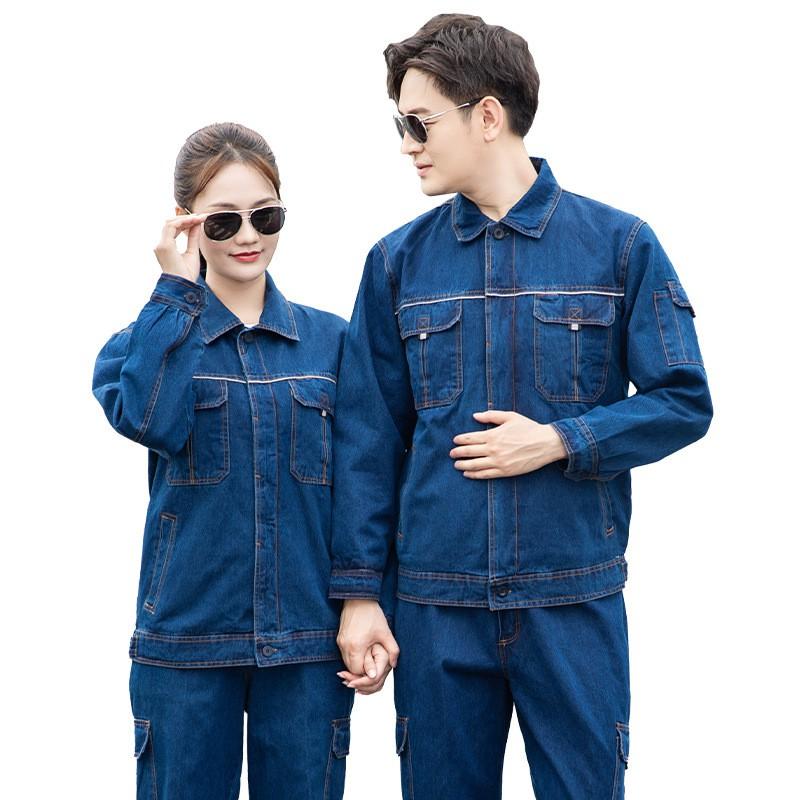 Cotton Denim Workwear Set Electric Power Workers Thickened Size S-5XL