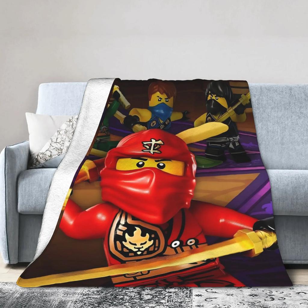 Ninjagos Flannel Throw Fashion Blanket Warm Autumn Bedspread for Living Room Sofa Bed Cover Kids Boys Girls Pattern