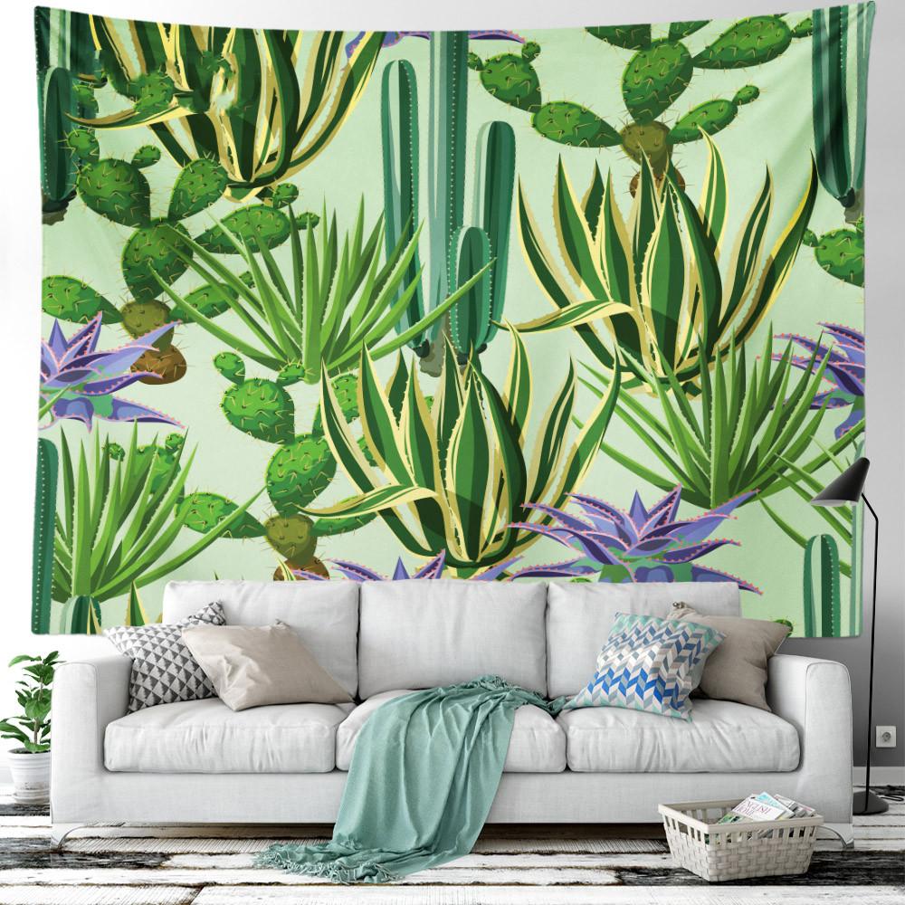 Green Plant Flower Tapestry Tropical Plant Series Hanging Landscape Flower Indoor Tapestry Room Decoration Aesthetics Bedroom