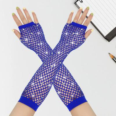 1Pair Womens Long Fishnet Net Gloves Fingerless Mesh Gloves Punk Rock Fancy Night Club Party Arm Warmer Gloves Sexy Gloves