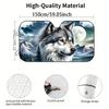 1Pcs Wolf Head Moon Car Windshield Sunshade UV Rays Heat Blocker Keeps Vehicle Cool Unique Design Fit Sedans SUVs Trucks RVs