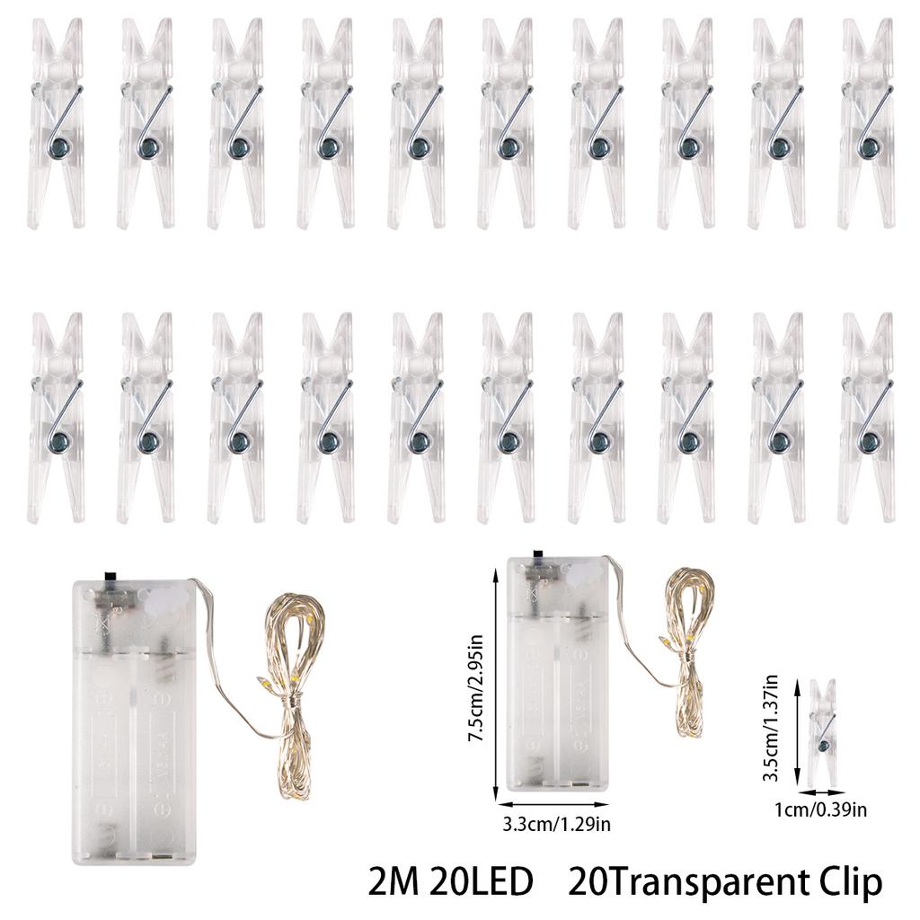 2-10m Photo Clips String Light LED Fairy Lights with 20-100 Clips for Hanging Pictures Photo String Banner Girl Bedroom Decor