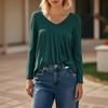 Women's T Shirt Tee  Long Sleeve Daily Weekend Fashion Basic V- Neck Regular Top