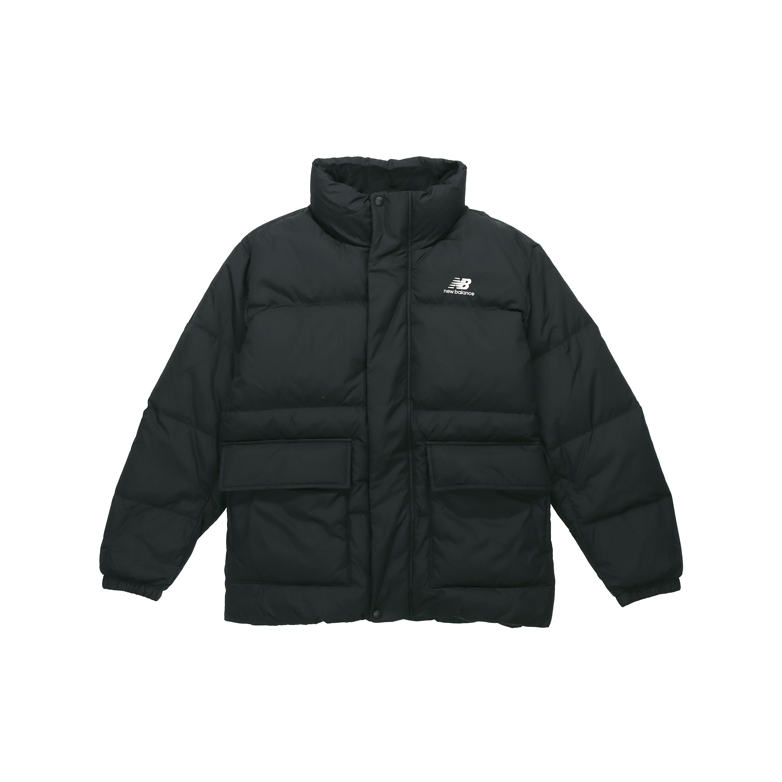 

Теплый однотонный пуховик New Balance с воротником-стойкой, верхняя одежда унисекс, черный NCNPA4E013-BK