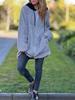 Women's Hooded Fuzzy Zipper Jacket - Solid Color, Long Sleeve, Autumn/Winter Collection 2025