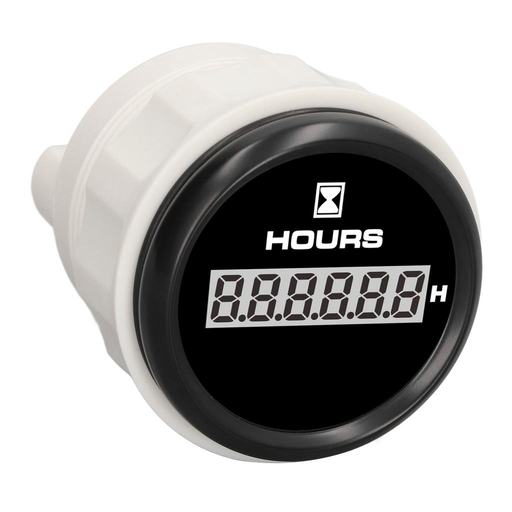 52mm Digital Hour Meter Gauge 0‑99999.9H Black Dial 7 Color Backlight IP67 Waterproof DC 9‑32V for Marine Boat