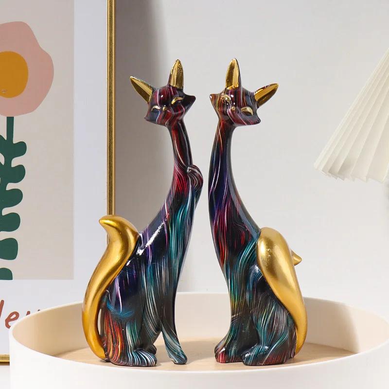 Sztuka Nordycka Malarstwo Olejne Miłośnik Graffiti Lis Dekoracja Biuro Gabinet Żywica Abstrakcyjne Ozdoby Figurki Sypialnia Biurko Rzeźba