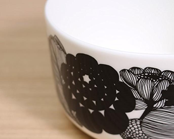 Marimekko Siirtolapuutarha White and 068424 096 Bowl, 12.5cm, 500ml, Black, [Used]