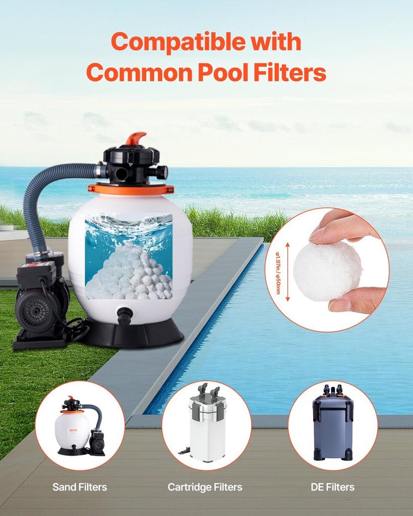 Pool Filter Balls for Sand Filter Pump 3.5 lbs Reusable for Swimming Pool