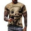 Tricou de vară pentru bărbați, cu mânecă scurtă, cu imprimeu animal, ocazional, cu gâtul O, pulover supradimensionat, la modă, îmbrăcăminte de stradă, îmbrăcăminte pentru bărbați, tricouri pentru pisici