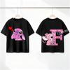 Stitch Angel Letter A-Z Cartoon Black Kids Pink T Shirt Summer Cute Boys and Girls Short-Sleeve Top Casual Breathable Clothing