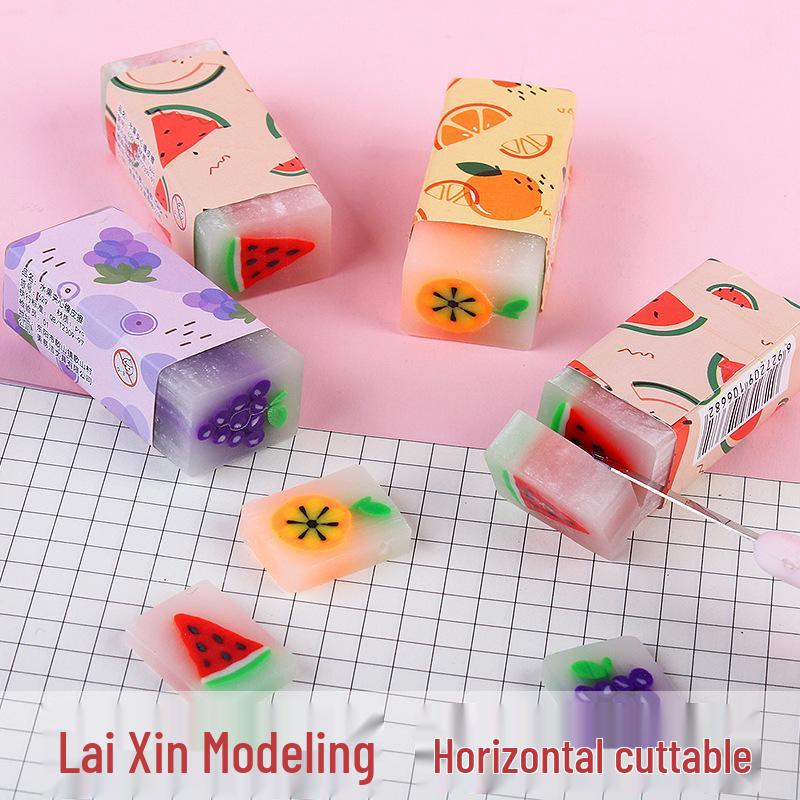 Creative Cartoon Dinosaur Fruit Scented Erasers - Low-Dust, Cute Sandwich Design for Students
