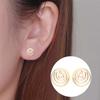 Elegant Geometric Asymmetrical Hollow Star Earrings - Stainless Steel Ear Studs for Versatile Fashion
