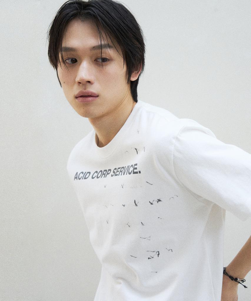 SLOWACID Bird Short Sleeve T-Shirt [White]
