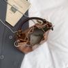 Beading Short Handle Underarm Bag For Women Retro Pu Leather Bucket Crossbody Bag Fashion Drawstring Handbag Trend Clutch Bag